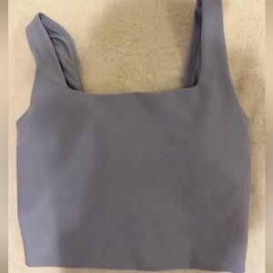 Square Neck padded Lavender Crop Tank Top - Women